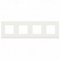 Рамка 4 поста UNICA PURE, горизонтальная, белое стекло | код. NU600885 | Schneider Electric